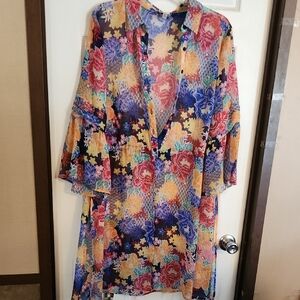 Cupio Floral Multicolor Swim Coverup